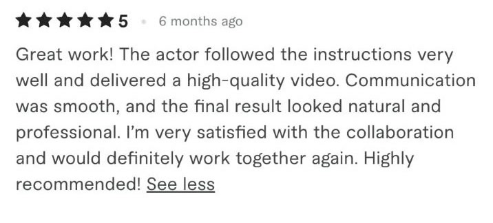 5-star Fiverr review