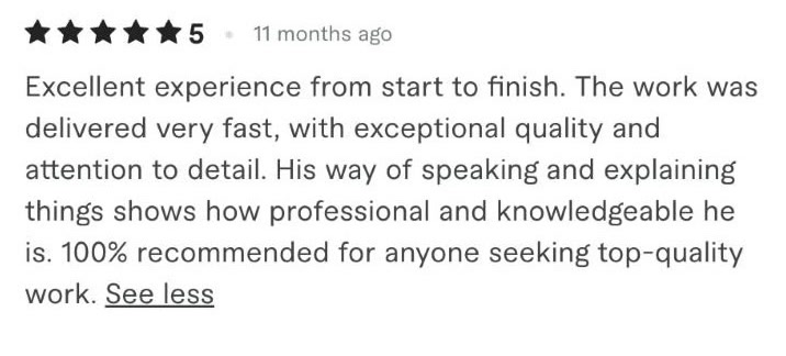 5-star Fiverr review